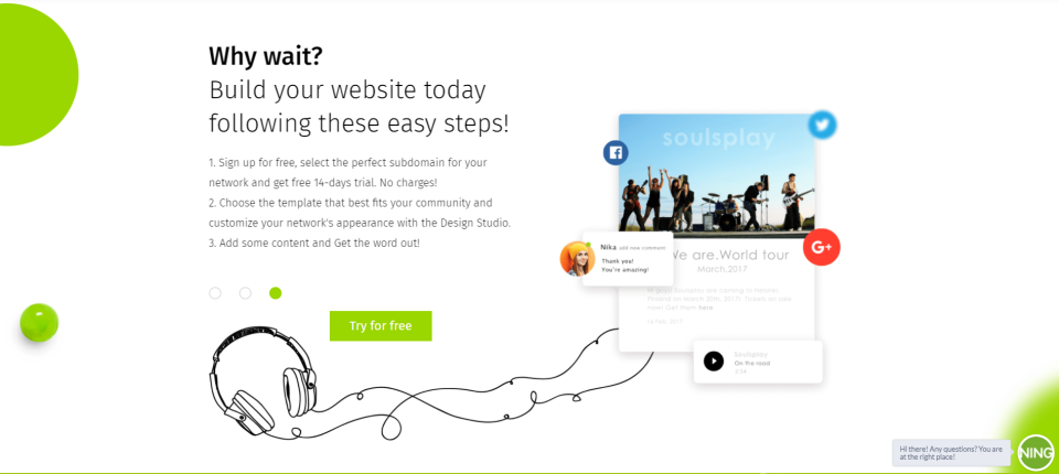 screenshot of Ning for Businesses